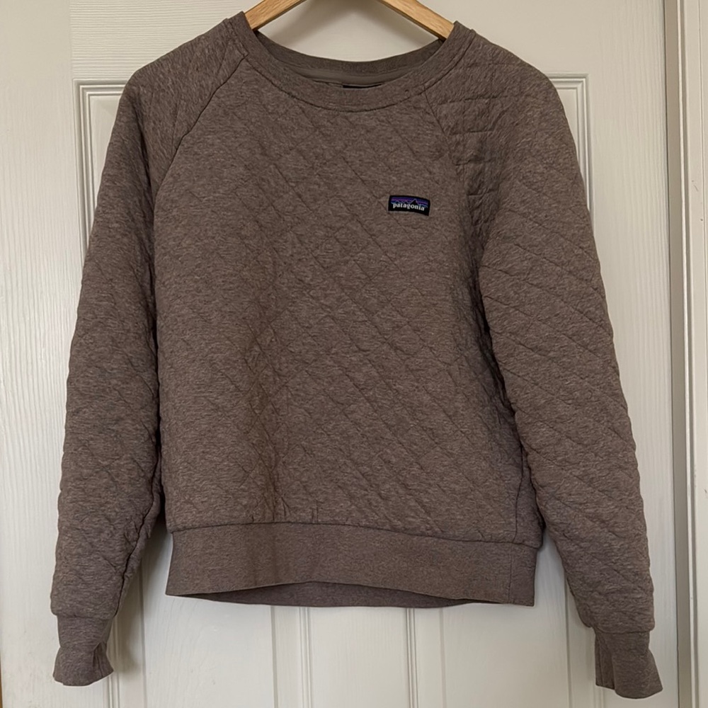 Patagonia Brown Crew Neck Quilted Sweater